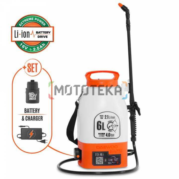 Опрыскиватель аккумуляторный Daewoo (Дэу) DSA 6Li Опрыскиватель аккумуляторный Daewoo (Дэу) DSA 6Li